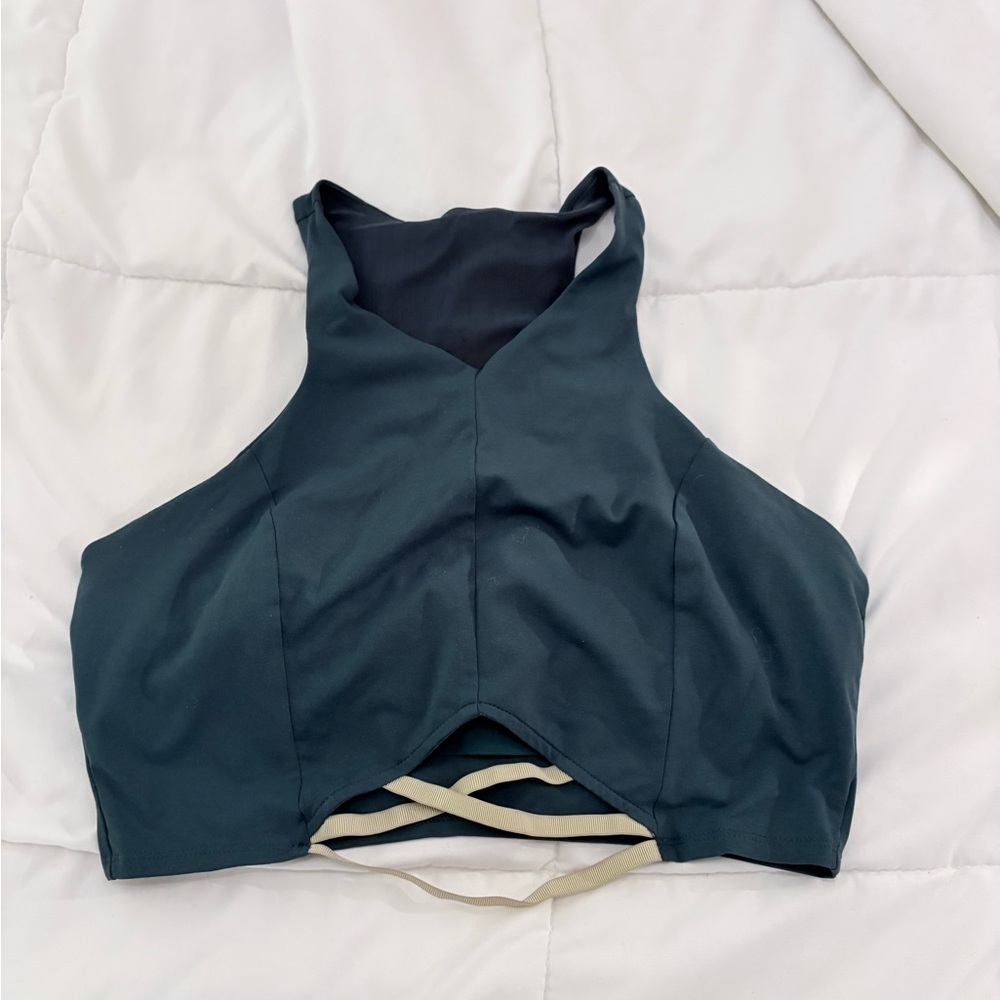 Women's High Neck Sports Bra - Dark Blue